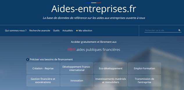 visuel site aides entreprises