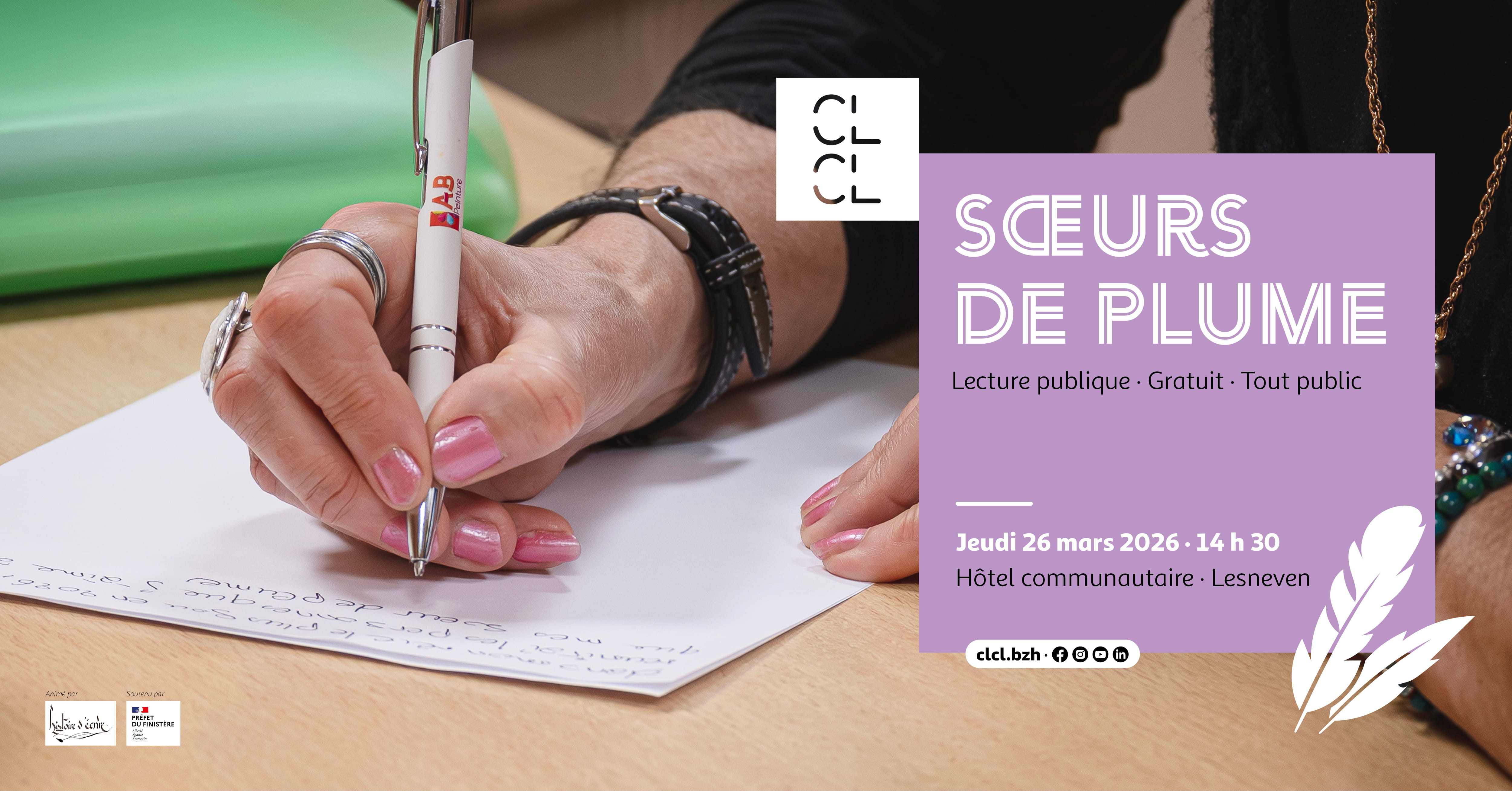 Événement Facebook Restitution publique Ateliers décriture CLCL