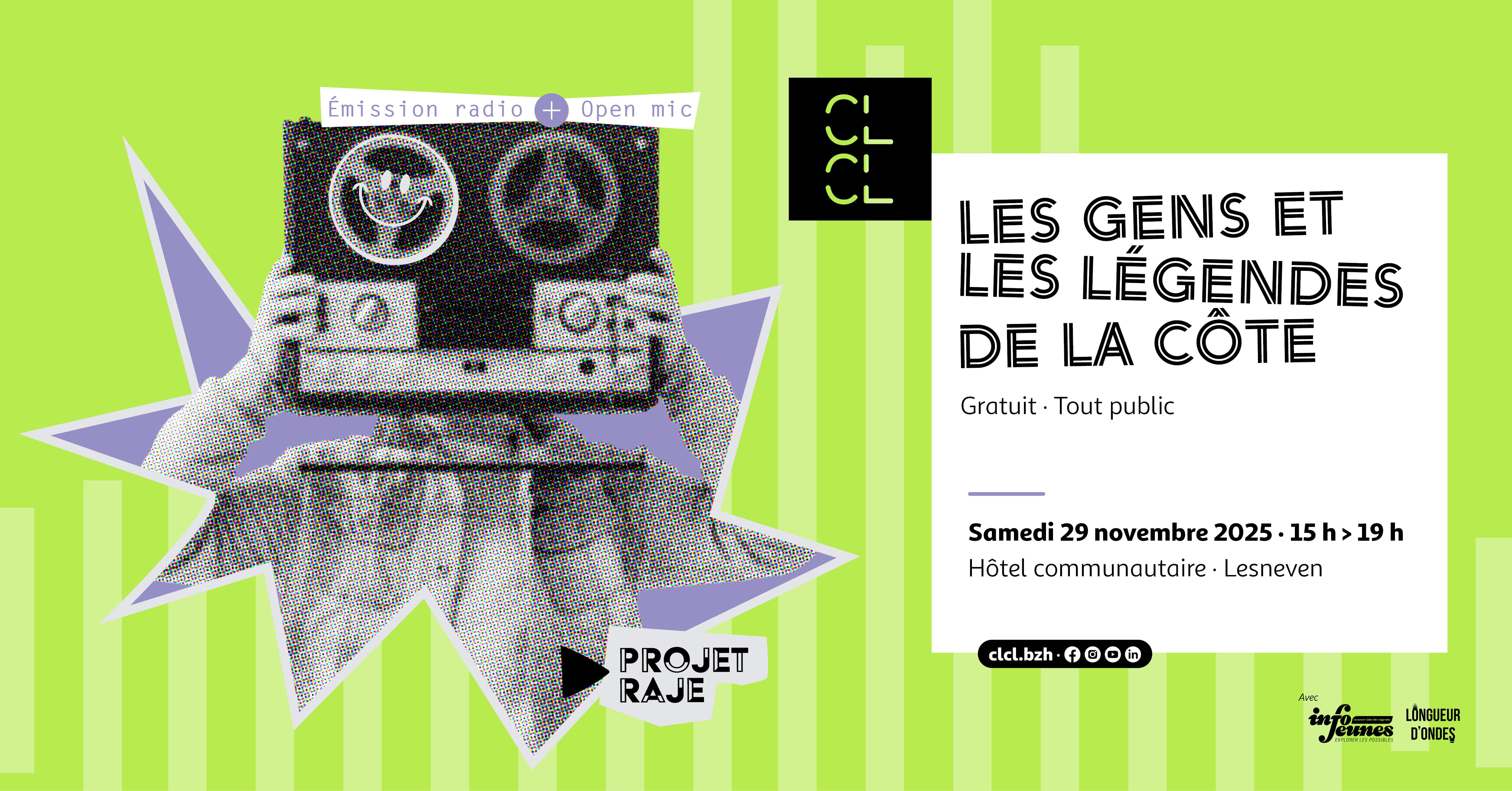 Événement Facebook Émission de radio Projet Raje CLCL